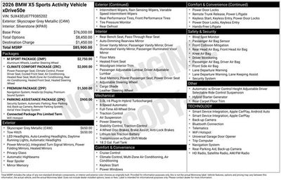 2026 BMW X5 xDrive50e