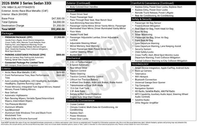 2026 BMW 3 Series 330i