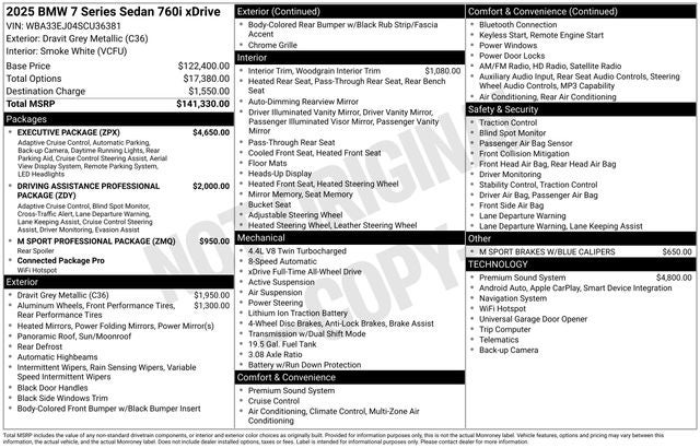 2025 BMW 7 Series 760i xDrive