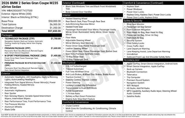 2026 BMW 2 Series M235i xDrive