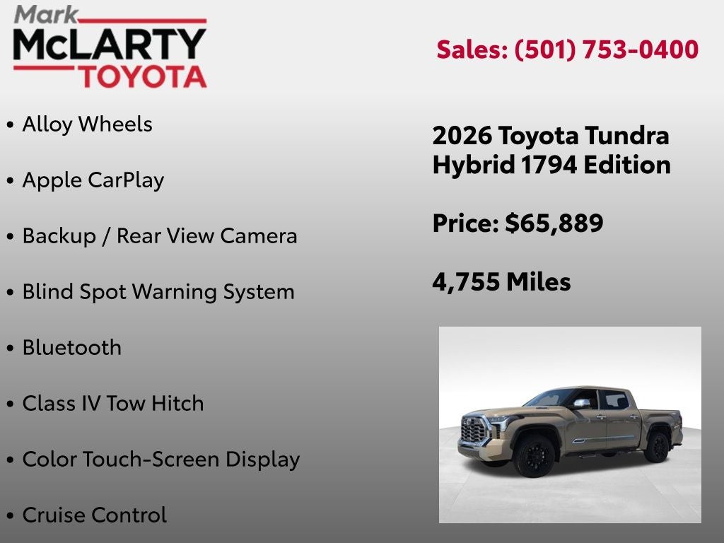 2026 Toyota TUNDRA HV 4X4 1794 Edition