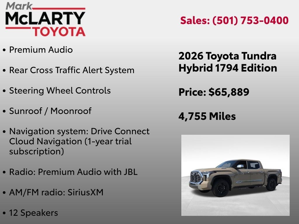 2026 Toyota TUNDRA HV 4X4 1794 Edition