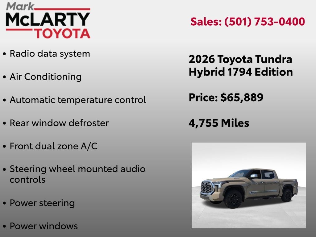 2026 Toyota TUNDRA HV 4X4 1794 Edition