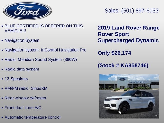 2019 Land Rover Range Rover Sport Supercharged