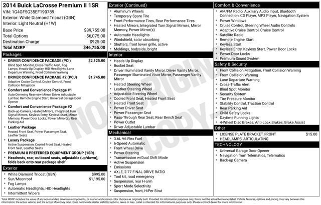 2014 Buick LaCrosse Premium II Group