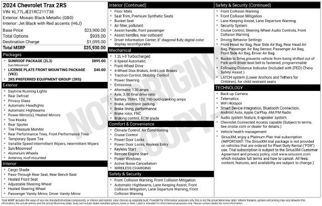 2024 Chevrolet Trax 2RS